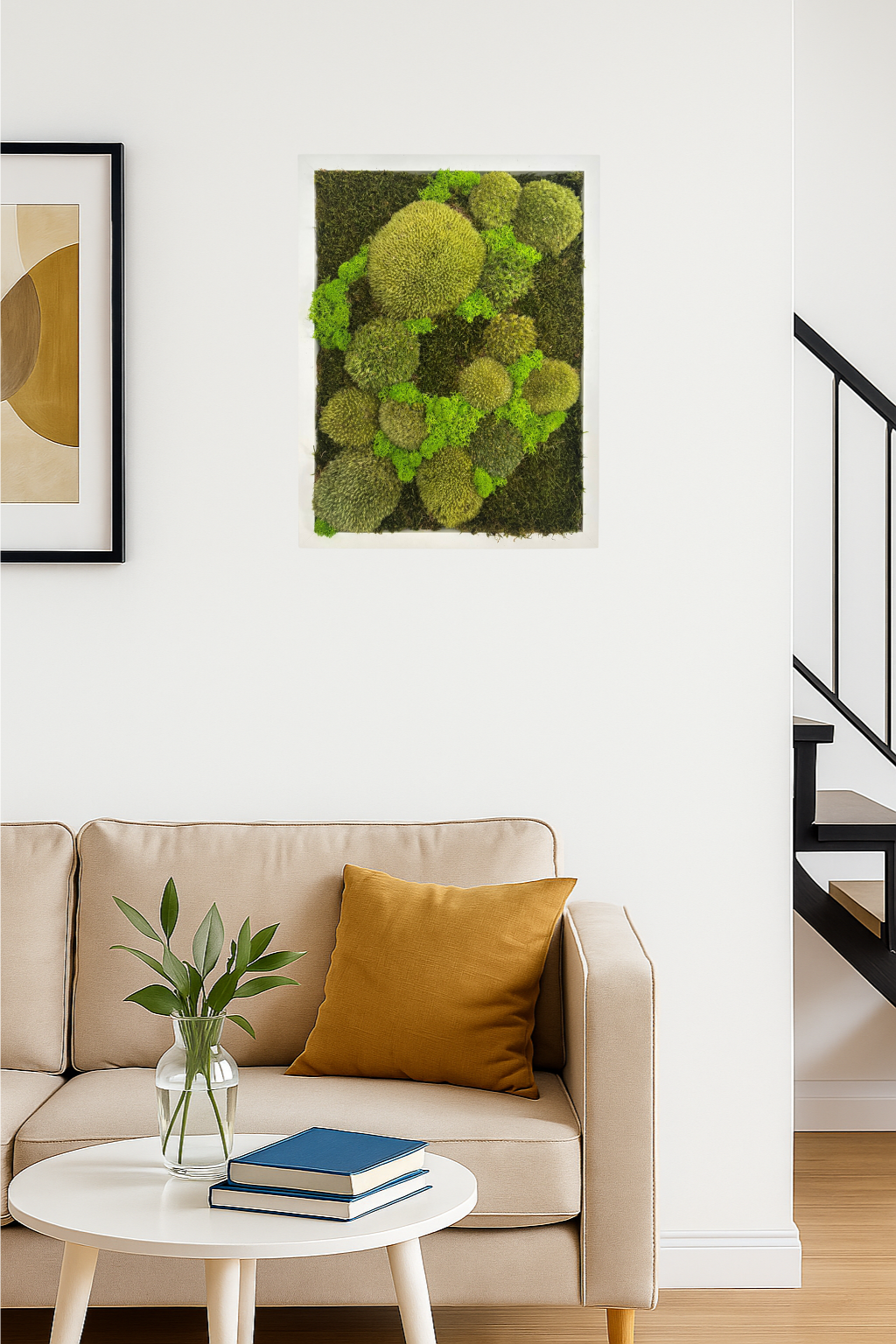 Mechový obraz 32x42cm (bílý)