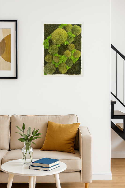 Mechový obraz 32x42cm (bílý)